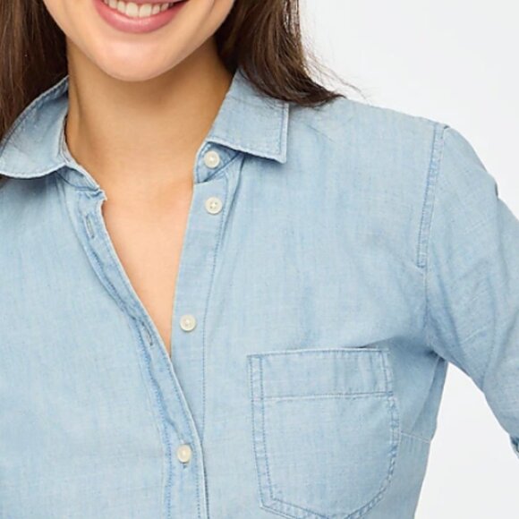 Never Been Worn J Crew Factory Chambray Shirt in Signature Fit - Picture 2 of 10